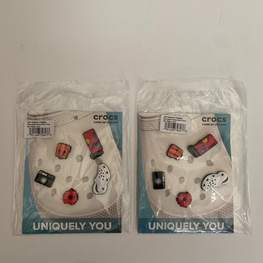 Crocs Uniquely You Lot of 2 Vacay Girls Jibbitz Charms 5 Pack Adult Kids Girls